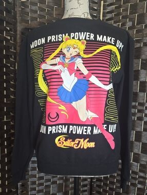 Sailor Moon "Moon Prism Power Make Up!" Graphic Sweatshirt, XS, EUC